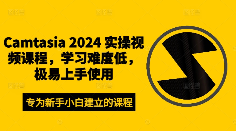 Camtasia 2024 实操视频课程，学习难度低，极易上手使用|赚多多