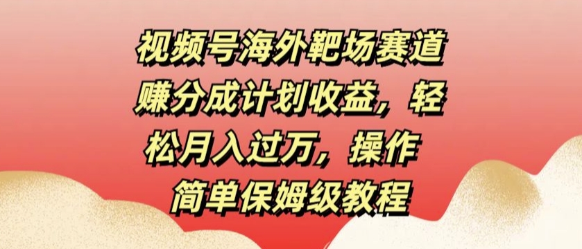 视频号海外靶场赛道赚分成计划收益，轻松月入过万，操作简单保姆级教程|赚多多