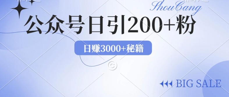 2024年用AI洗稿公众号日引流200+创业粉|赚多多