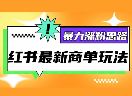 小红书最新商单玩法，暴力涨粉思路，三分钟搞定一条视频，不判搬运，适合小白|赚多多