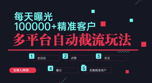 小红书抖音视频号最新截流获客系统，全自动引流精准客户【日曝光10000+】基本上适配所有行业|赚多多