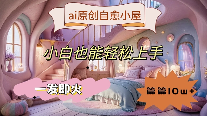 ai原创治愈小屋，小白也能轻松上手，一发即火，篇篇10w+【揭秘】|赚多多