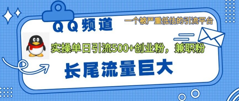 QQ频道靠长尾流量每日引流创业粉500+，实操月变现5K+|赚多多