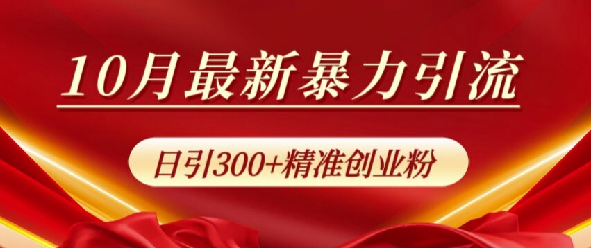 10月最新暴力引流，私域完美闭环，日引300+精准创业粉【揭秘】|赚多多