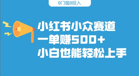 小红书小众赛道，一单收500+，小白也能轻松上手|赚多多