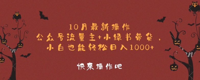 10月最新操作，公众号流量主+小绿书带货，小白也能轻松日入1k|赚多多