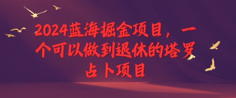 2024蓝海掘金项目，一个可以做到退休的塔罗占卜项目|赚多多