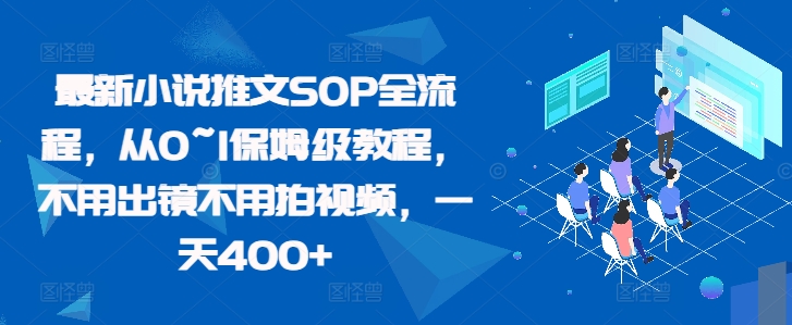 最新小说推文SOP全流程，从0~1保姆级教程，不用出镜不用拍视频，一天400+|赚多多